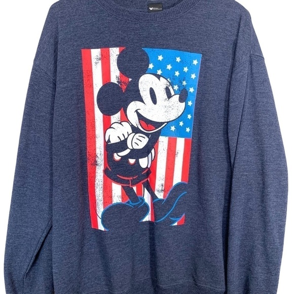 Disney Mickey Mouse American Flag Sweatshirt Size Medium - Picture 6 of 16